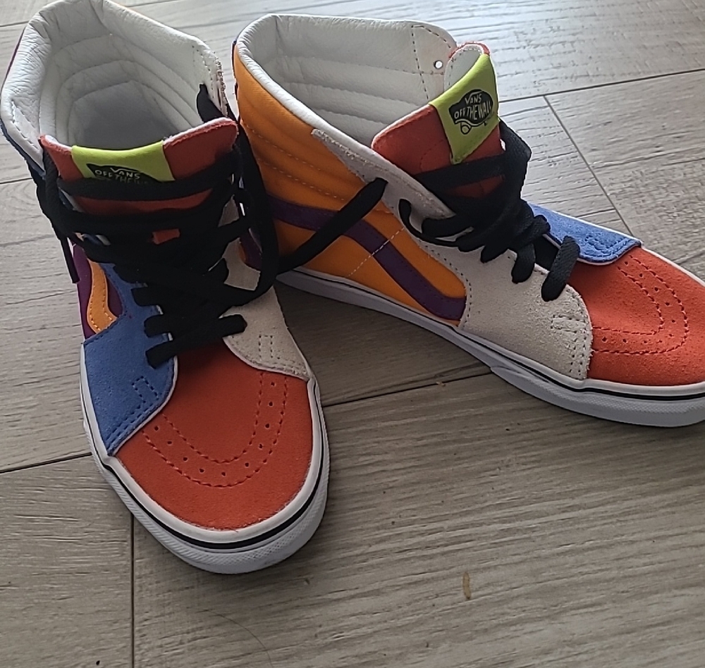 Vans High-Top Sneakers - Orange, Blue, White